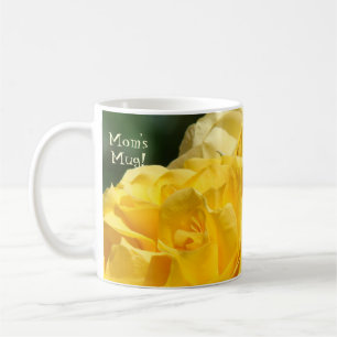 Caneca De Café Mãe Mug! Flores de Rosa Amarelo-Amarelo-Café