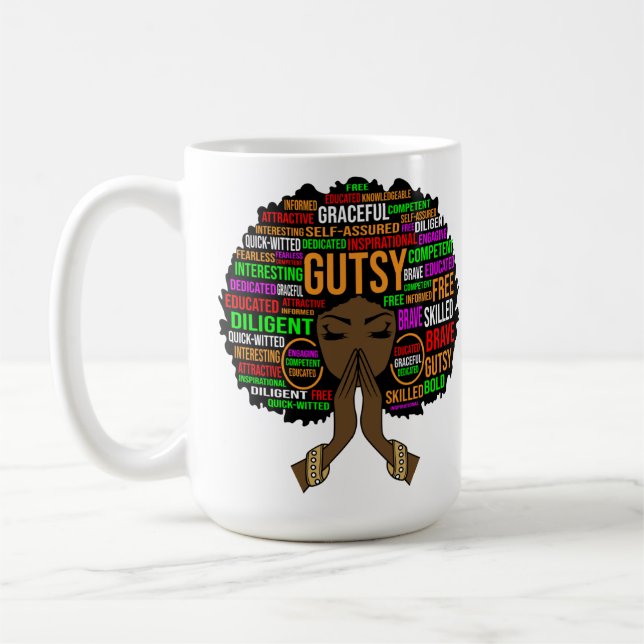 Caneca De Café Mãe negra e Gutsy mãe cristã mãe melanina (Esquerda)