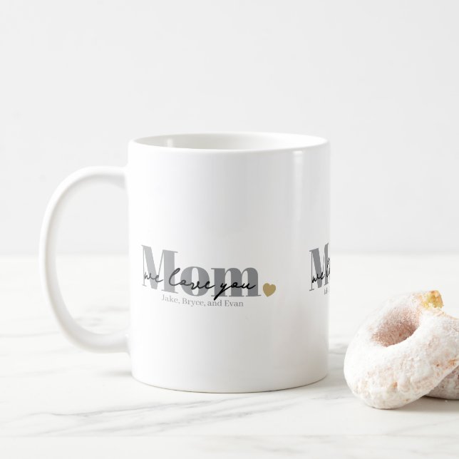 Caneca De Café Mãe Nós Te Amamos Black Script (Com Donut)