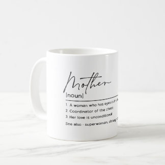 Caneca De Café Mãe Noun | Presente de Dia de as mães engraçado |