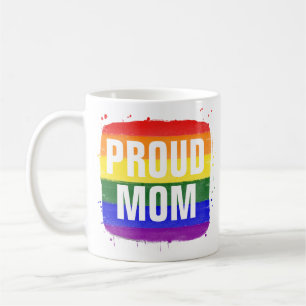 Caneca de café Mãe Orgulhosa Bandeira LGBTQ