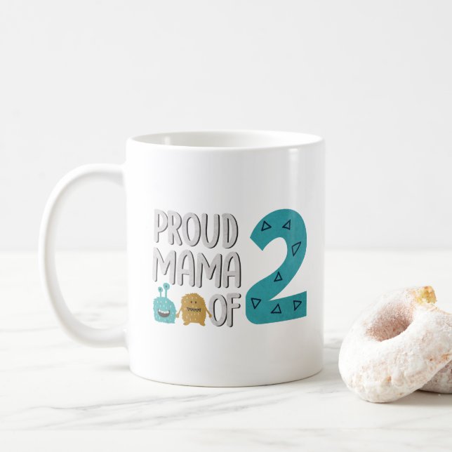 Caneca De Café Mãe Orgulhosa de Dois (Com Donut)