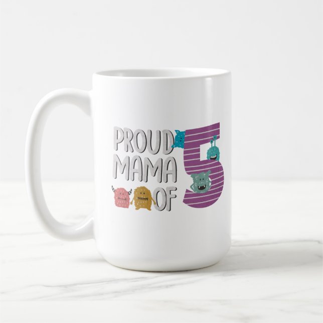 Caneca De Café Mãe Orgulhosa dos Cinco (Esquerda)