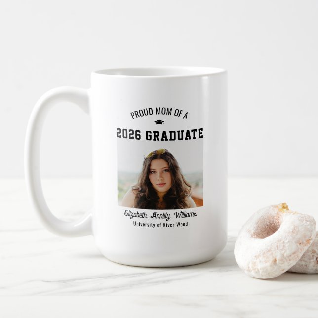 Caneca De Café Mãe Orgulhosa Foto Personalizada de Conclusão de A (Com Donut)