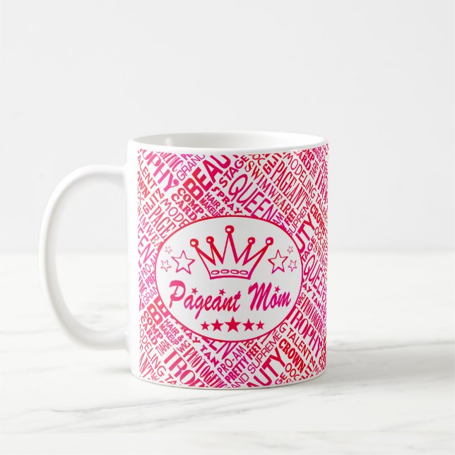 Caneca De Café Mãe Pageant - Palavras de Bela Rosa Impressão (Esquerda)