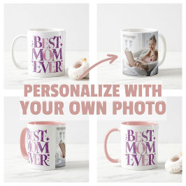Caneca De Café Mãe Personalizada com Foto da Moda Melhor Mãe de T