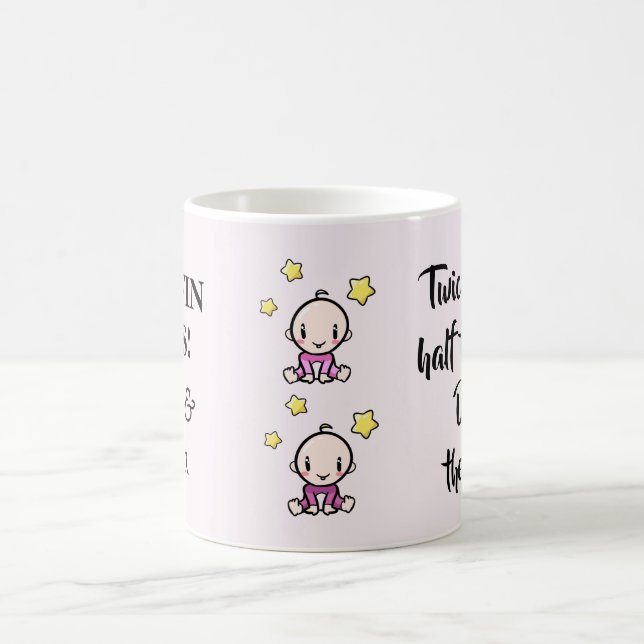 Caneca De Café Mãe Personalizada De Gêmeos Divertidos, Dobre O (Centro)