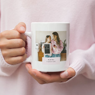 Caneca De Café Mãe Personalizada Eu Te Amo Rosa Fotográfico