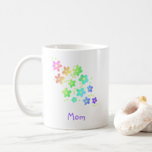 Caneca De Café Mãe Rainbow Flowers Mug