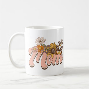 Caneca De Café Mãe Retro Floral