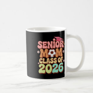 Caneca De Café Mãe Sênior Turma de 2026 Futebol Groovy Anos 70 Gr