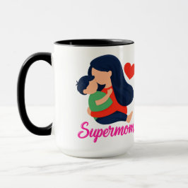 Caneca de Café Mãe Super Fofa e Filho