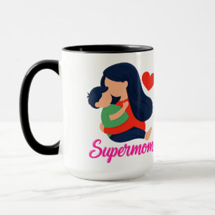 Caneca de Café Mãe Super Fofa e Filho