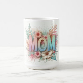 Caneca De Café Mãe Tipografia e Flores