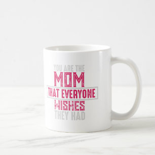 Caneca De Café Mãe Todos Desejam Corações Padrão Tipografia Rosa
