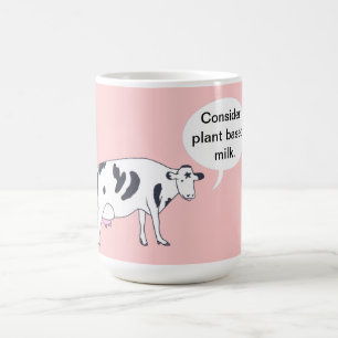 Caneca De Café Mãe Vaca, considere leite baseado em plantas, cane