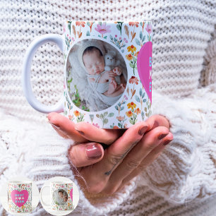 Caneca De Café Mãe Você é a flor selvagem: Mug de foto personaliz