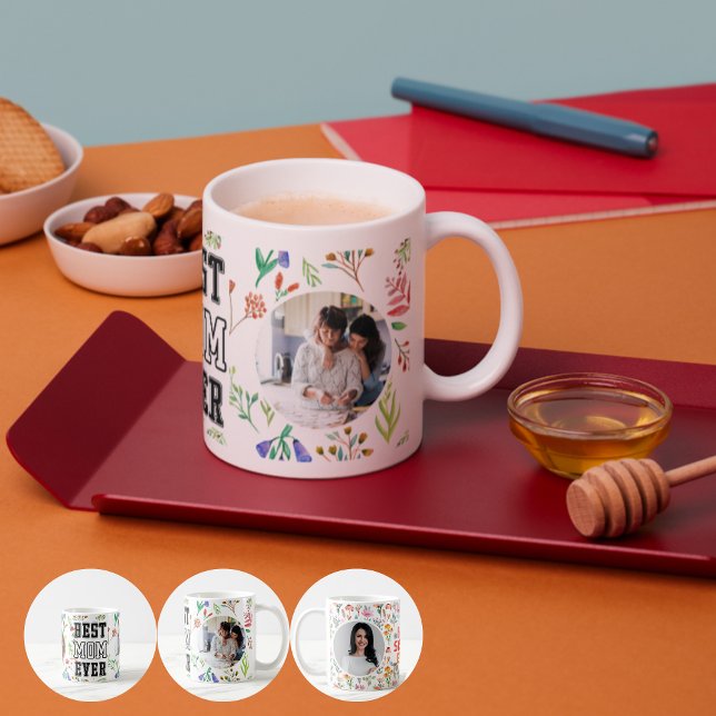 Caneca De Café Mãe Você é a flor selvagem: Mug de foto personaliz (Mom You're the Wildflower: Personalized Photo Mug for Mother's Day)