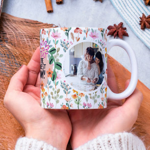 Caneca De Café Mãe Você é a flor selvagem: Mug de foto personaliz