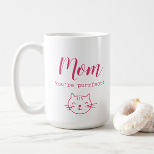 Caneca De Café "Mãe, você é perfeita", amante engraçado de gatos