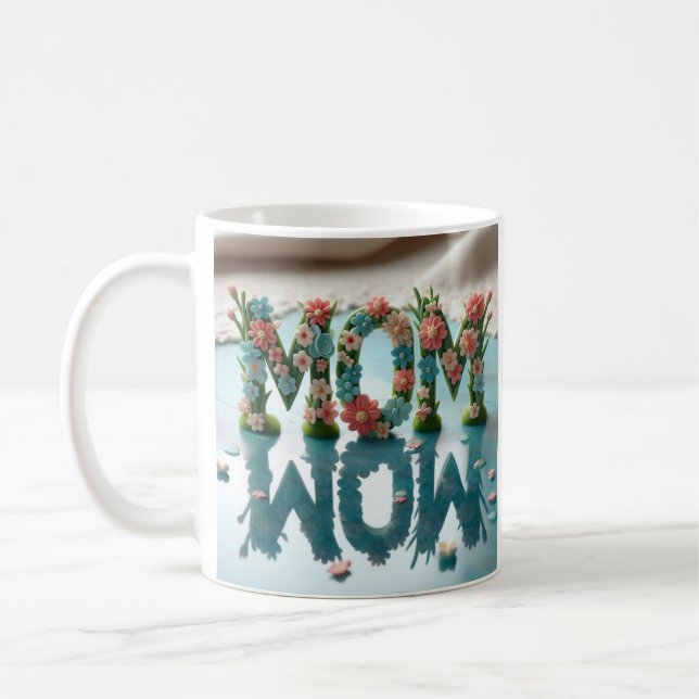Caneca De Café Mãe Wow Floral Ornamentado (Esquerda)