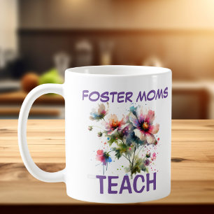 Caneca De Café Mães Florais de Adoção Ensinam Rosa/Azul