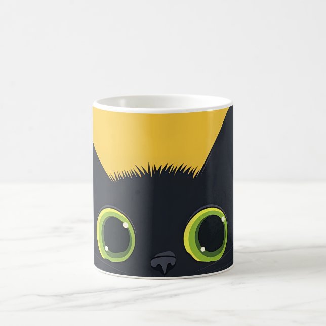Caneca De Café Mag de café de gato preto (Centro)