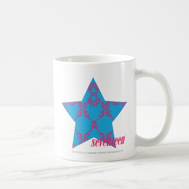 Caneca De Café Magenta-Aqua 2 do damasco (Direita)