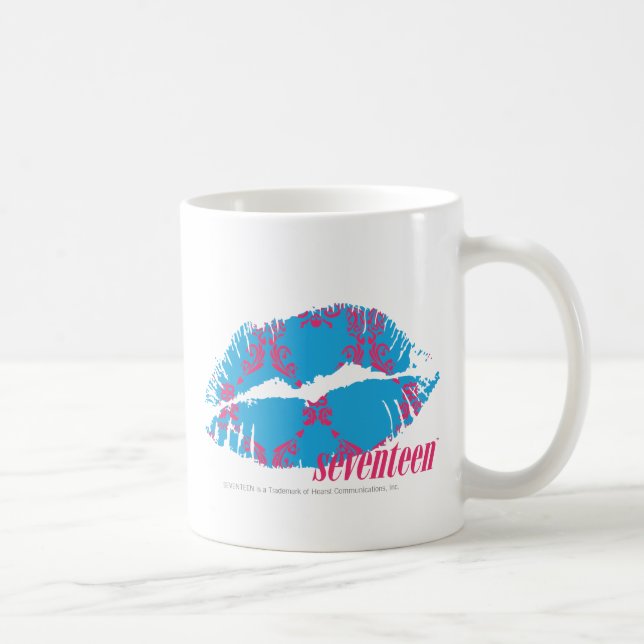 Caneca De Café Magenta-Aqua do damasco (Direita)