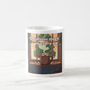 Caneca De Café Magia Aconchegante de Natal Chocolate Quente Fes