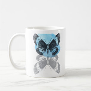 Caneca De Café Magia da borboleta azul.