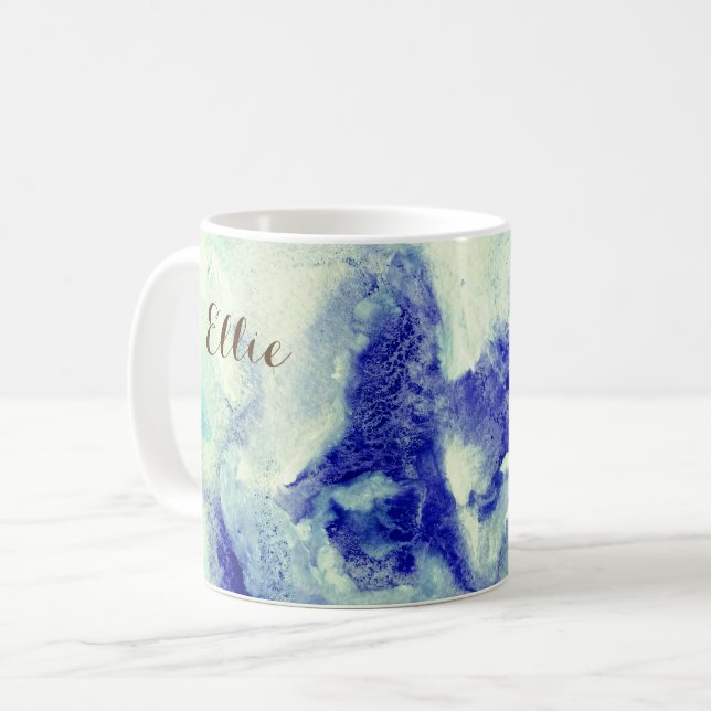 Caneca De Café Magia de Aquarela Personalizada (Frente Esquerda)