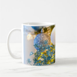 Caneca De Café Magia de Natal Azul e Dourada