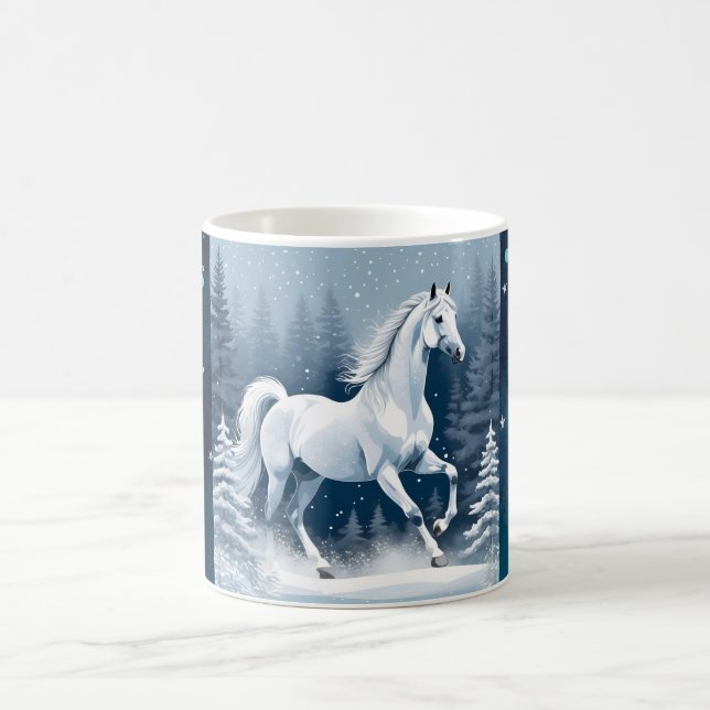 Caneca De Café Magic White Winter Horse (Centro)