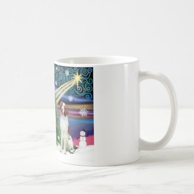 Caneca De Café Mágica de Natal Brittany Spaniel (Direita)