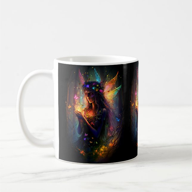 Caneca De Café Mágica Fada Encantada Floresta Fantasia Pixie Poei (Esquerda)