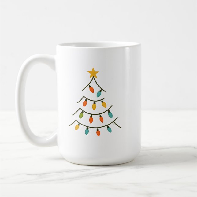 Caneca De Café Magical Christmas Light Tree Glow (Esquerda)