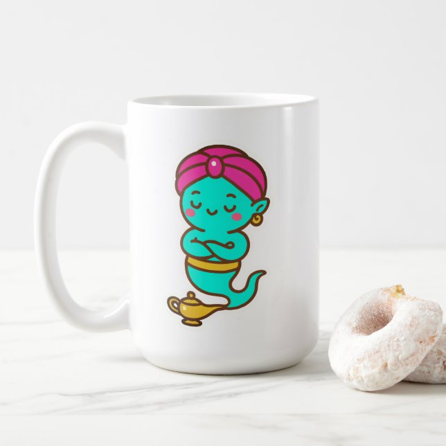 Caneca De Café Magical Kawaii Djinn - Neon Spirit (Com Donut)