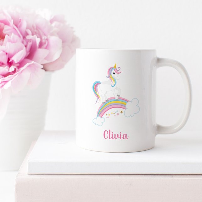 Caneca De Café Magical Rainbow Unicorn Personalizado (Criador carregado)