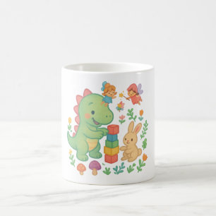 Caneca De Café Mágico Dino & Bunny - Fada Farejeira Cura Amigos M