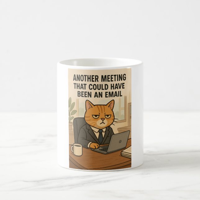 Caneca De Café Mágina de gato engraçada (Centro)