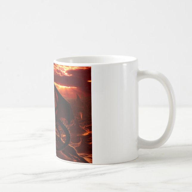 Caneca De Café Magnífico Dragão Vermelho (Direita)