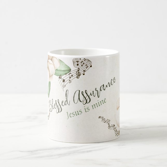 Caneca De Café Magnolia Watercolor Elegante "Benessor Assurance" (Centro)