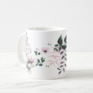 Caneca De Café Magnolias com Mug de Jardim de Folhas Artíficas