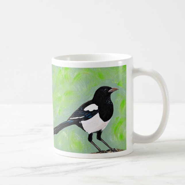 Caneca De Café Magpie Painting (Direita)