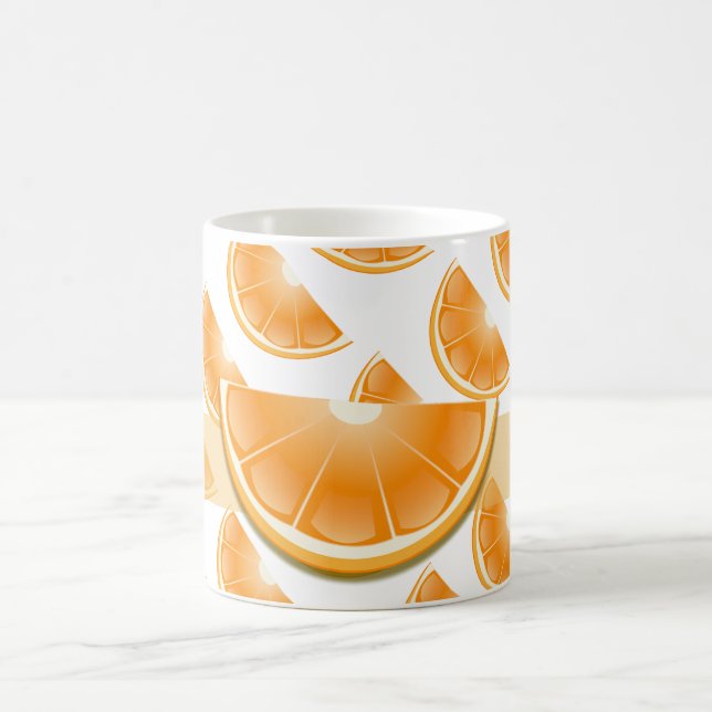 Caneca De Café Mágula de arte laranja divertida! (Centro)