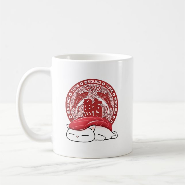 Caneca De Café Maguro Tuna Sushi Cat (Esquerda)