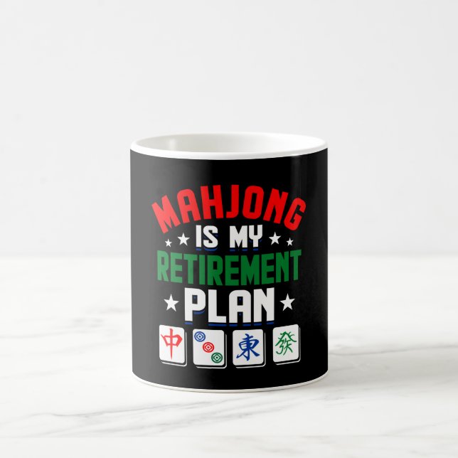 Caneca De Café Mahjong é meu plano de aposentadoria engraçado Dia (Centro)