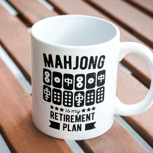 Caneca De Café Mahjong é meu plano de aposentadoria | Funny mahjo (Criador carregado)