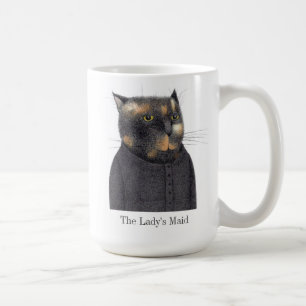 Caneca De Café MAID CAT Tall White Mug + Texto